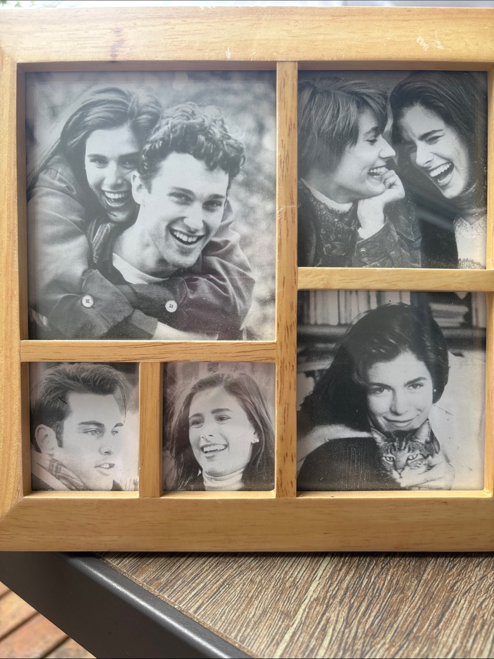 Natural Wood Multi-Opening Photo Frame — Light Honey Brown